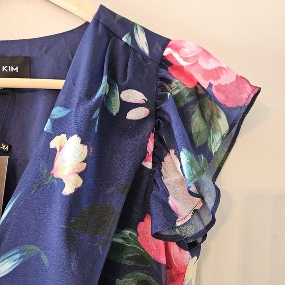 NWT Yumi Kim Chelsea Elastic Waist Plaid Floral Print Short Sleeve Mini Dress M. - Picture 8 of 16